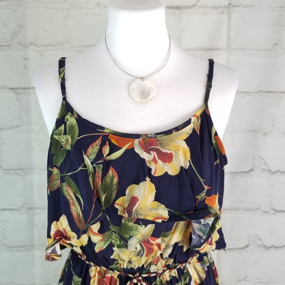 Tokyo Cherry Blossom M Floral Peplum Mini Sundress - Picture 3 of 7